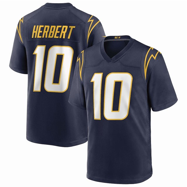 Camiseta de fútbol americano alternativa azul marino Justin Herbert #10 de para hombre - XL