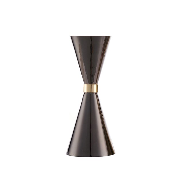 Dispositivo de medición de vino de acero inoxidable, vaso medidor de 100 ml con forma de cono y anillo dorado, con escala