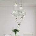 thumbnail image 2 of LUOLAX Modern Silver 3 Colors LED Chandelier Crystal Hanging Adjustable Pendant Light for Dining Room Living Room Bedroom Lighting Fixtures, 2 of 12