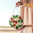 thumbnail image 3 of Strawberry Flower Stained Glass Suncatcher, Vibrant Window Decor, Cottagecore Garden Theme, Gift for Mom Grandma, Kitchen Accent 1895925377, 3 of 4