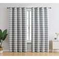 thumbnail image 3 of THD Meadow Buffalo 100% Complete Blackout Thermal Insulated Energy Savings Grommet Curtain Panels, Pair, 3 of 42