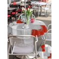 thumbnail image 5 of Outdoor Tablecloths with Umbrella Hole & Zipper, Red Grey Round Tablecloths 60 Inch, Abstract Geometric Color Block Oil Painting Waterproof Table Cloth, Patio/Pool/Picnic Table Covers, 5 of 8