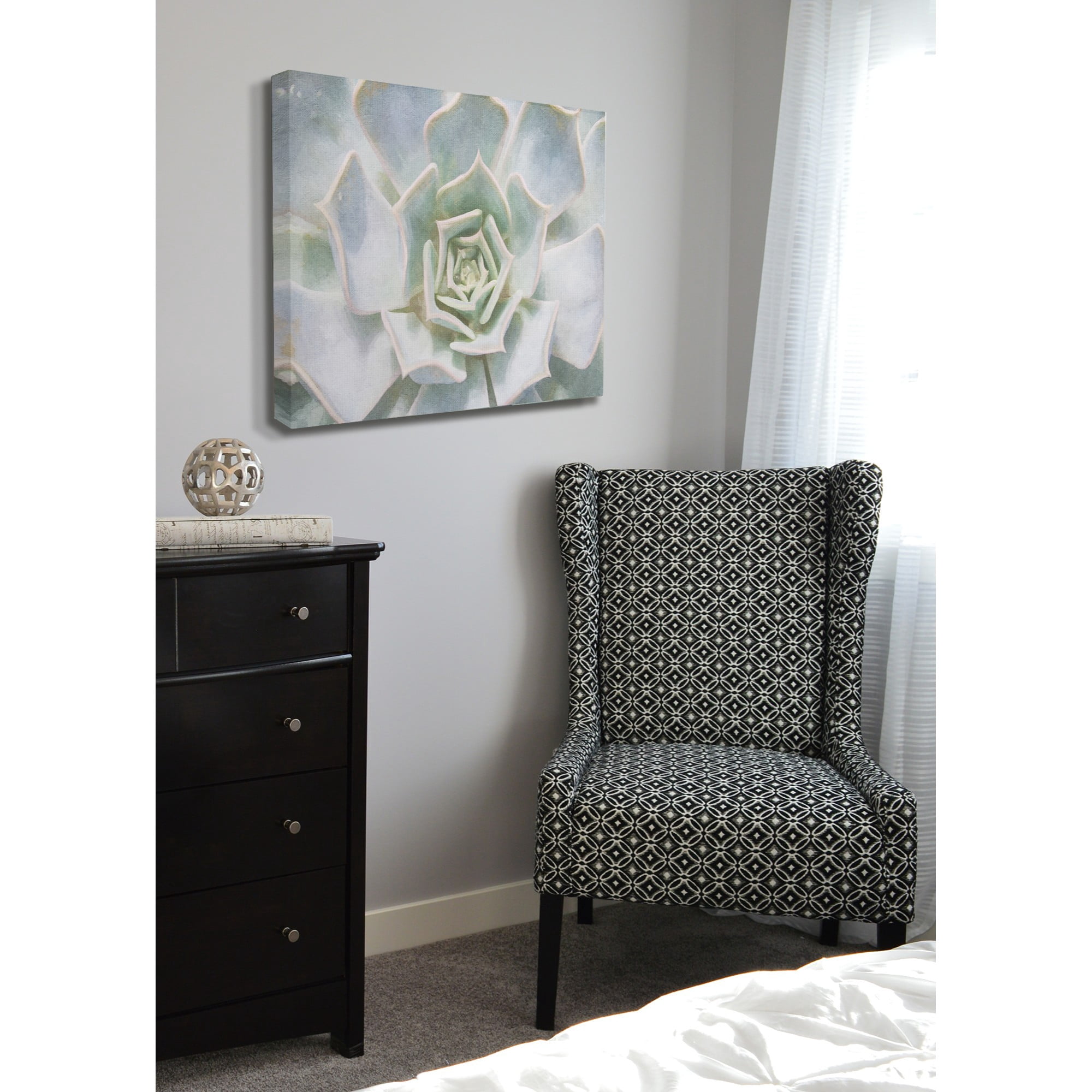 The Stupell Home Decor Collection Succulent Plant Gentle Morning Dew Painting Stretched Canvas Wall Art, 16 x 1.5 x 20