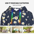 thumbnail image 4 of Goofa Daisies Flowers for Women's Hooded Sweatshirt with Eye-catching Drawstrings- Lightweight Pullover Hoodie with Kangaroo Pocket, Perfect for Everyday Wear-, 4 of 7