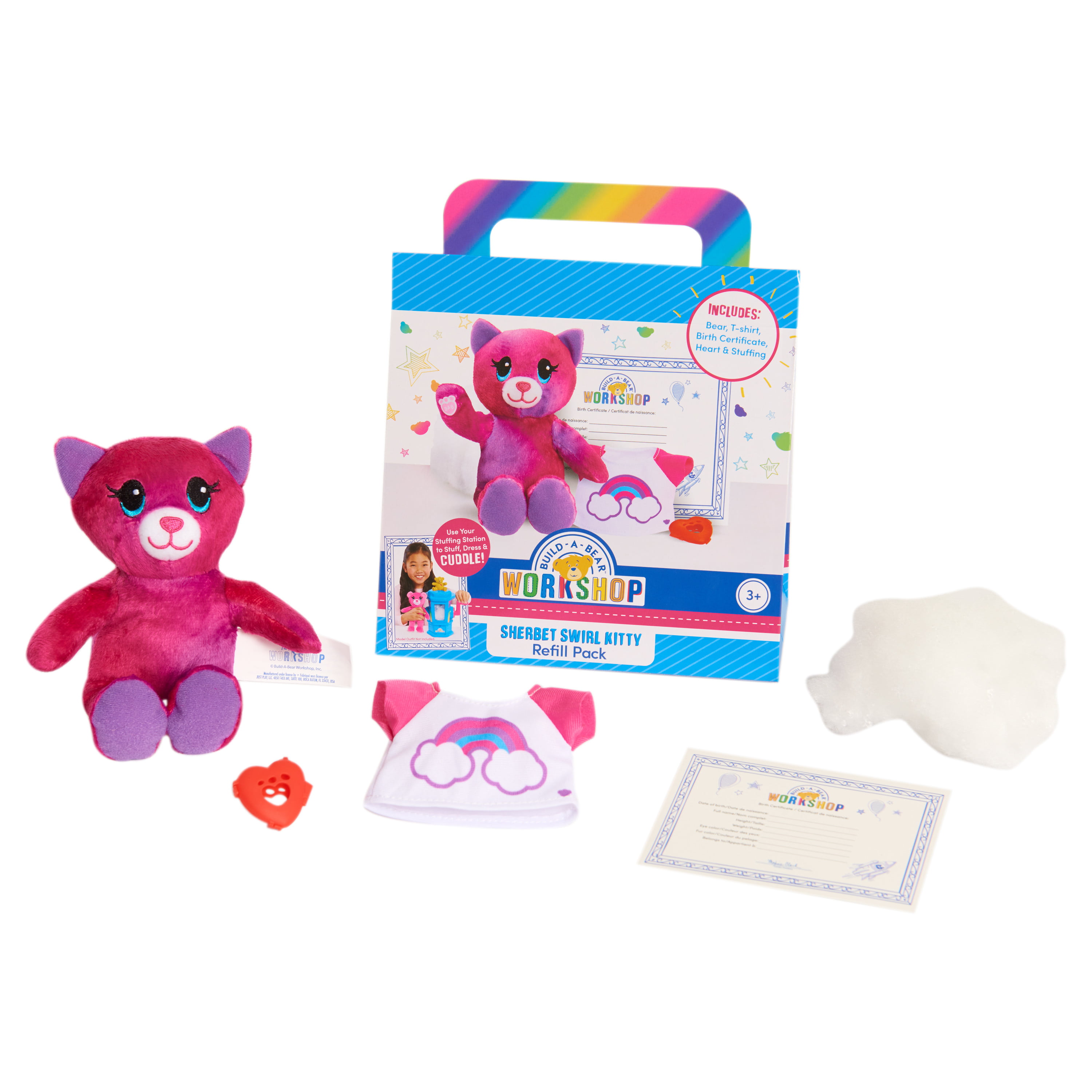 Build A Bear 3D Pink Swirly Kitty Girl Shoes