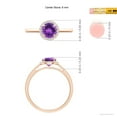 thumbnail image 4 of ANGARA Natural Round Amethyst Cathedral Ring with Diamond Halo in 14K Rose Gold for Women (Size-6mm) | February Birthstone, Birthday, Anniversary, Jewelry Gift for Women | Natural Amethyst Ring, 4 of 8