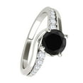 thumbnail image 3 of Mauli Jewels Engagement Rings for Women 1.25 Carat Halo Black Diamond Engagement Ring 4 Prong-Setting 14K White Gold, 3 of 7