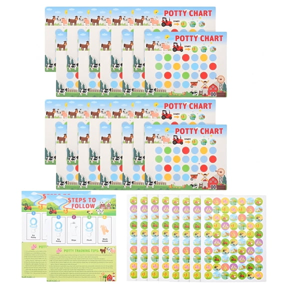 CCOCC 1 Set Toddlers Potty Training Chart With Sticker Decorative Toilet Room Sticker Potty Reward Chart