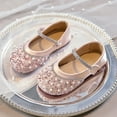 thumbnail image 2 of Staki Sparkle Shoes Girls Sandals Glitter Wedding Party Princess Dress Shoes Flower Girl Low Heel Mary Jane Pumps for Kids Pink,8 Toddler, 2 of 9
