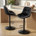 thumbnail image 3 of Set of 2 Adjustable Swivel Counter Height Bar Stools with Back, Modern Armless Upholstered Seat for Kitchen Island Home Bar, 3 of 8