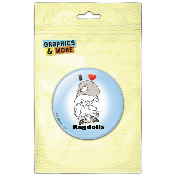 I Heart Love Ragdolls Cat Pet Refrigerator Button Magnet