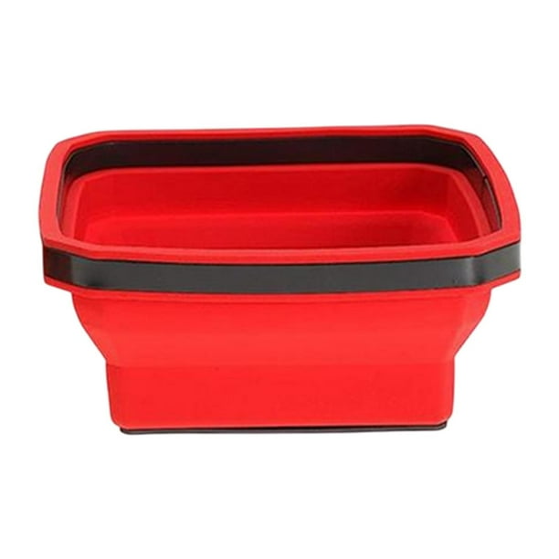Organizador de herramientas de silicona de la bandeja plegable para piezas plegables para tornillos pequeños carpinteros Rojo