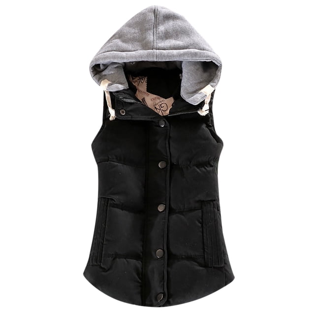 CEHVOM Manteau Sans Manches Décontracté pour Femmes avec Fermetures Éclair Solides et Chaud