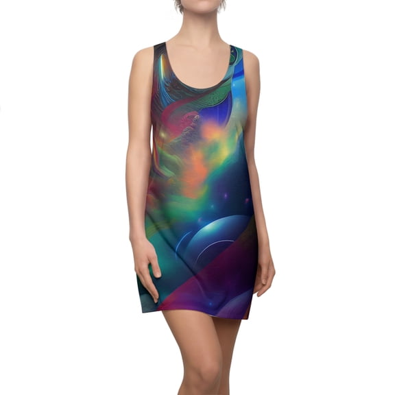 'Bubble Therapy' Women's Cut & Sew Racerback Dress (AOP)