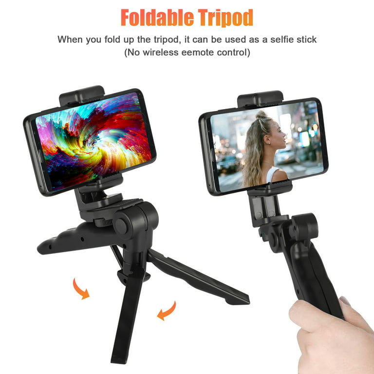 TSV Phone Mini Tripod for Cellphone Camera, Tabletop Holder with Universal Phone Mount Clip, Hand Desktop Stand Fit for iPhone 14 13 12 Pro Max