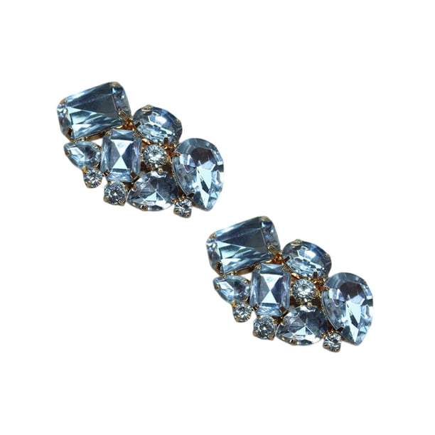 Guardurnaity Paquete de 2 Clips para zapatos, hebilla de flor de cristal de diamantes de imitación, boda, fiesta de boda, joyería decorativa DIY Calzado Blanco