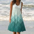 thumbnail image 1 of WILLBEST Robe de Graduation pour Femmes Printemps et Été Sans Manches Col Rond Jupe Décontractée Imprimée Jupe de Plage, 1 of 4