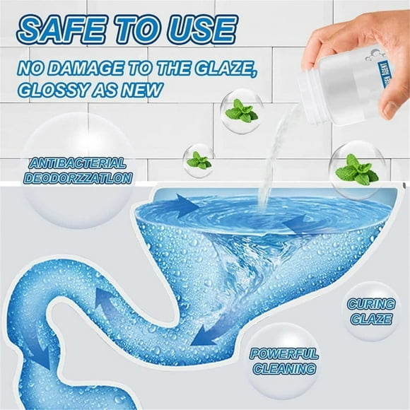 Dsseng Splash Toilet Foam Powder Cleaner Deodorizing Descaling Toilet Cleaner for Toilet Flushing Dirt Odor