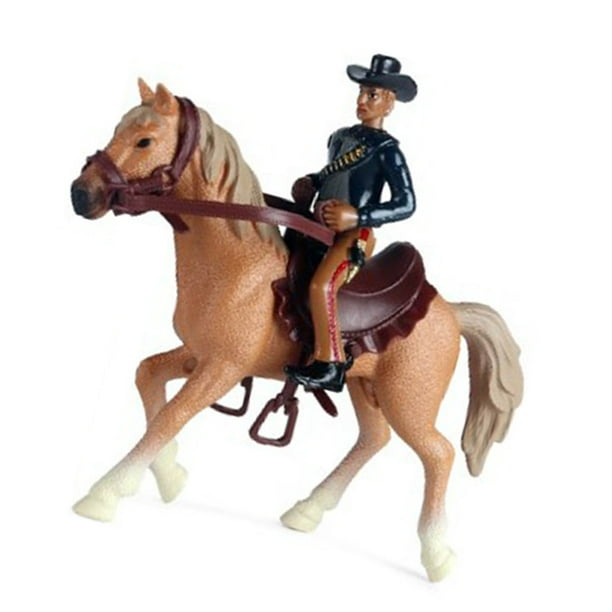 Juguete de caballo vaquero Bling Bling alta simulación plástico seguro figura de equitación amarillo