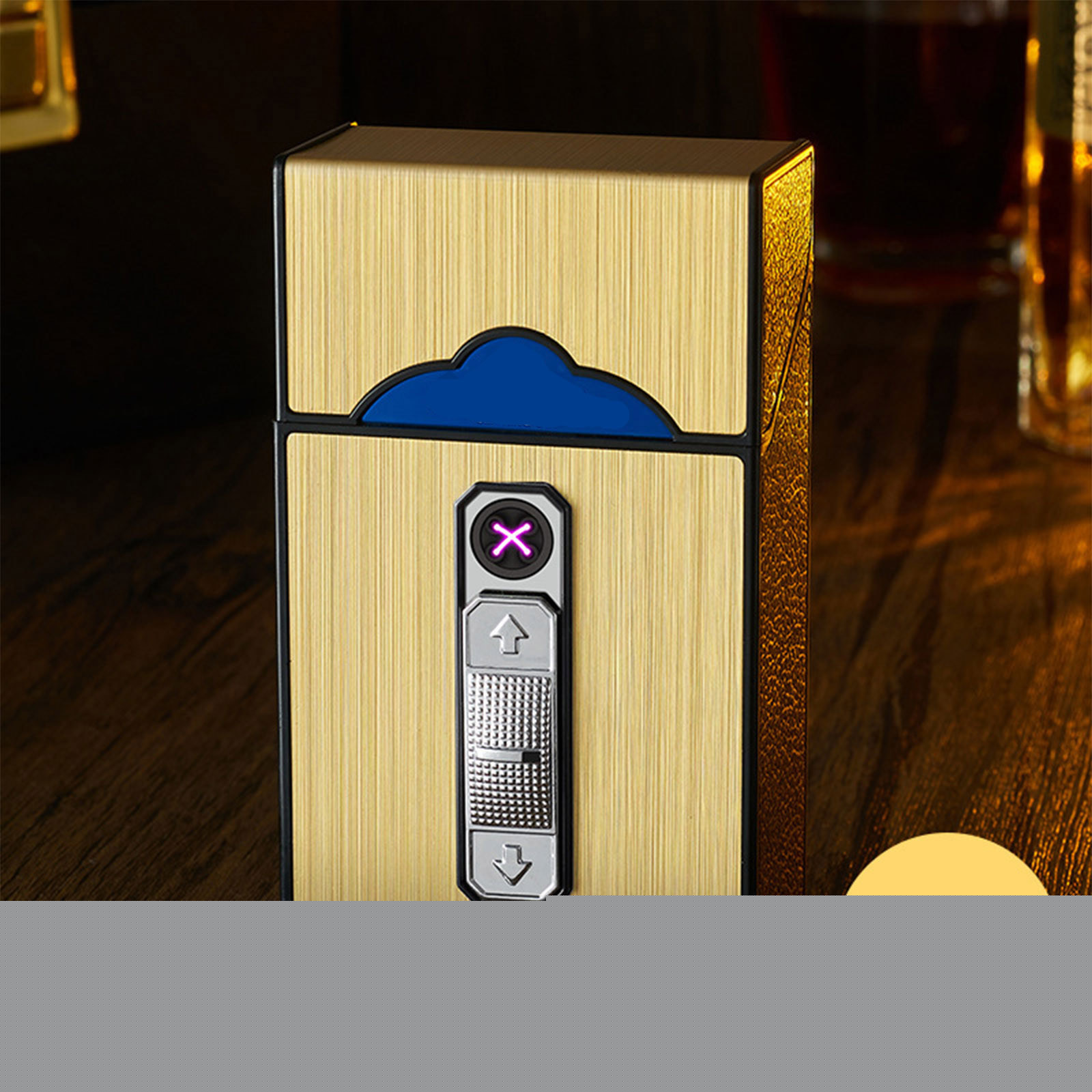 Ycolew Cigarette Case Full Pack 20 Regular Cigarettes Box with USB Lighter Rechargeable Flameless Windproof Moisture-Proof Portable