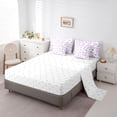 thumbnail image 5 of Feelyou Purple Bowknot Ribbon Bedding Comforter Set 7pcs, Romantic Flower Full Bedding Set, 5 of 8