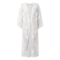 thumbnail image 6 of Women's Lace Floral Dress Loose Kaftan Boho Roomy Kimono Beach Bikini Cover Up Dresses Swimsuit Sarong Cover Ups for Women Bathing Suit Dress Cover Ups Women Bikini Cover up Pants Cover up Stick for, 6 of 6