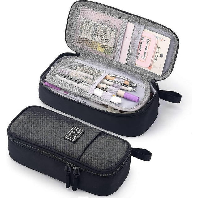 Durable Pen Pencil Case Big Storage Pen Pouch Bag For School Supplies Office College Teen Girls Adults, Purple