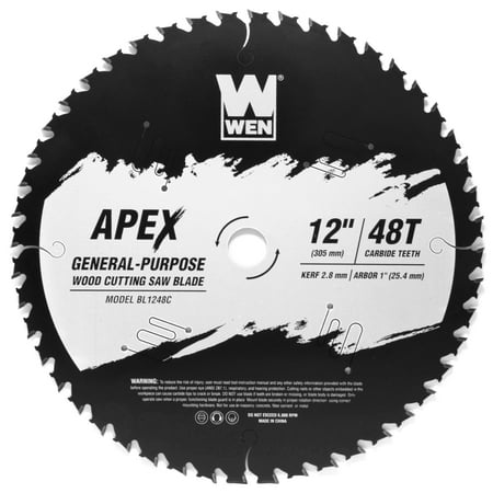 UPC: 0044459993599 | WEN Products Apex 12-Inch 48-Tooth Carbide-Tipped General-Purpose Industrial-Grade Woodworking Saw Blade with Cool-Cut Coating