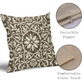 thumbnail image 4 of Dark Brown Pillow Covers 18x18 Set of 2 Brown Cream Bohemian Ethnic Carpet Boho Style Vintage Flower Print Decorative Throw Pillows Outdoor Square Cushion Cases Farmhouse Decor for Home Sofa Bed, 4 of 6