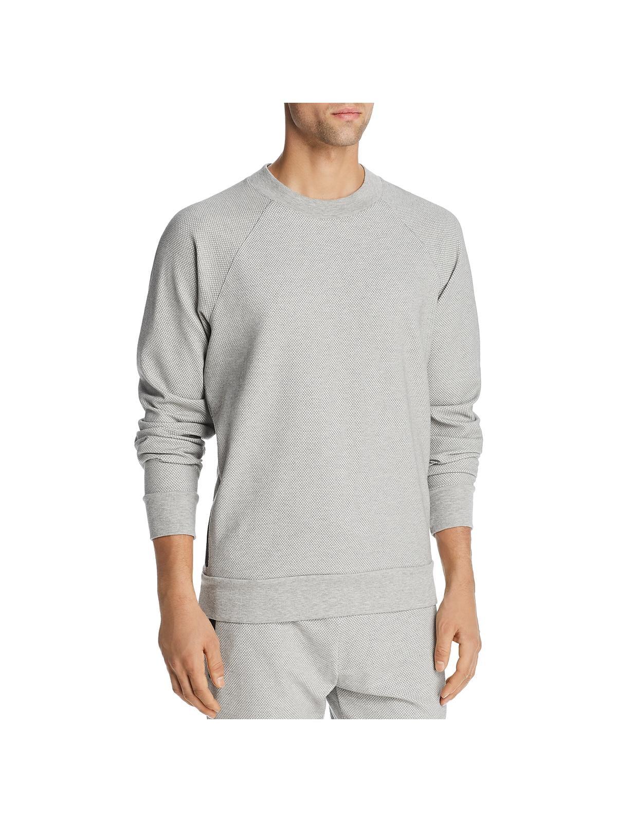 Alo Yoga Mens Impel  Textured Long Sleeves Sweatshirt Gray M