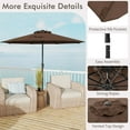 thumbnail image 6 of Gymax Outdoor Patio Umbrella Modern Table Umbrella w/8 Heavy Duty Ribs Sun-proof Coffee, 6 of 10