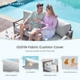 thumbnail image 2 of MRUAKA 4 Piece Faux Wood Aluminum Patio Furniture Set 7 Seats Modern Outdoor Furniture Patio Conversation Sets with Coffee Table for Balcony, Backyard, 600D Waterproof Cover Included, Light Grey, 2 of 7