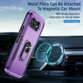 thumbnail image 6 of for Google Pixel 9A Case, Slim Fit Military Grade Drop Tested Dual Layer Shockproof Case with 360 Ring Holder Kickstand Protective Rugged Car Magnetic Non-Slip Phone Case,Purple+Black, 6 of 10