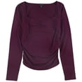 thumbnail image 1 of GUESS Womens Ruched Pullover Blouse, Purple, Small, 1 of 1