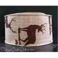 thumbnail image 1 of Vickerman Q174236 4 in. x 10 Yard Natural Tan & Brown Reindeer Wired Ribbon, 1 of 1