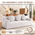 thumbnail image 4 of UHOMEPRO 71" Compact Cloud Couch, 3 Seater Low Profile Floor Sofa and Couch, No Assembly High Density Foam Couch, 1200lbs Capacity for Living Room Small Space, White, 4 of 10