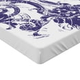 thumbnail image 2 of Ambesonne Fleur De Lis Fitted Sheet, Grunge Lily Flag, Full Size, Purple White, 2 of 3