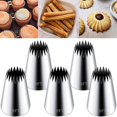 thumbnail image 1 of Hendiy 5 Piezas De Puntas Para Tuberías De Churro De Acero Inoxidable De 9 Pies, Punta Grande Para Tuberías, Puntas Para Hacer Churros, Puntas Para Glaseado, Puntas De Repostería Para Decoración De Pa, 1 of 5
