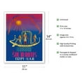 thumbnail image 2 of The Solar Boats - Egypt & U.A.R. (United Arab Republic) - Egyptian Sun God - Vintage Travel Poster c.1961 - Fine Art Matte Paper Print (Unframed) 11x14in, 2 of 4