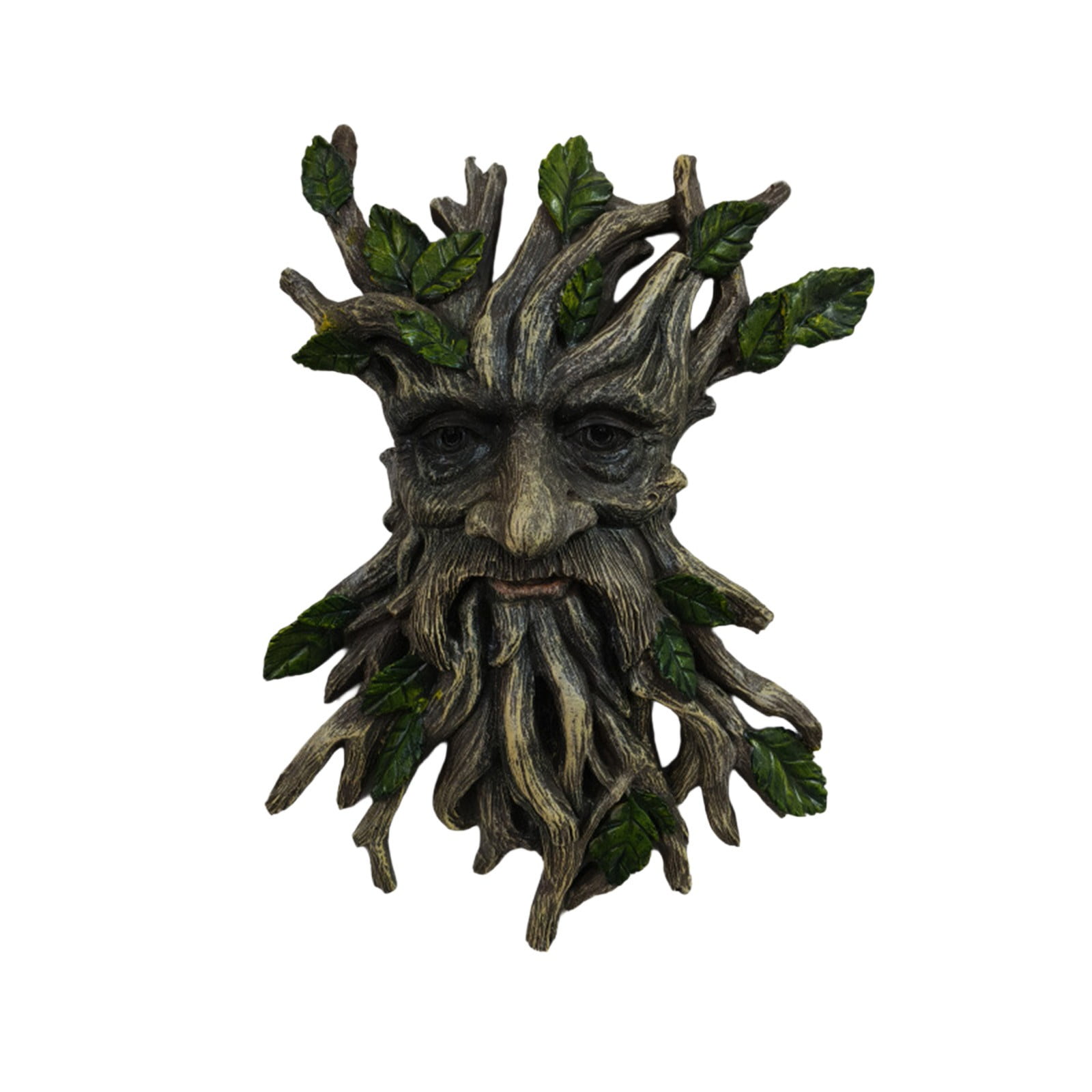 Halloween Tree Face Resin Wall Sculpture Outdoor Garden Yard Patio Decor Spooky Ornament with Realistic Carving Details for Holiday Gift
