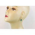 thumbnail image 4 of 14k Gold Filled Mother of Pearl Earrings Abalone Shell Peacock Blue MOP Rectangle Designed for Adult Women, 4 of 4