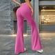 thumbnail image 2 of Pantalones rectos de yoga para mujer: tiro medio, pierna ancha, cintura elástica, bolsillos laterales profundos, lavado a mano, poliéster-spandex, tallas XS-XL, para el trabajo/el fin de semana., 2 of 5