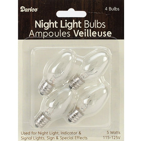 Candle Lamp Collection Night Light Bulbs, 5 Watts, 4/Pkg
