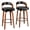 Black, variant on AHB Swivel Bar Stools 26" Counter Height Set of 2, Faux Leather Barstools with Back and Arms, Walnut Bentwood Frame Kitchen Island Chairs for Home Bar, PU Leather Upholstered