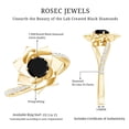 thumbnail image 5 of Rosec Jewels Lab Grown Black Diamond Flower Engagement Ring (0.8 Ct, AAAA Grade) - Black and White Diamond Ring - with Jewelry Box, 10K Yellow Gold, US 7.50, 5 of 8