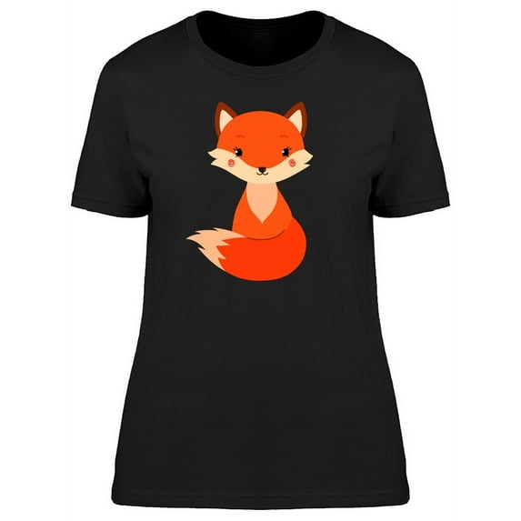 Smartprints Womens Graphic Tee - Lovely Fox Cute Cartoon - Regular Fit 100% Cotton