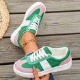 thumbnail image 7 of Womens Retro Low Top Platform Casual Shoes Bright Pink Faux Suede Non Slip Thick White Sole Comfort for Walking Shopping Daily Wear Ladies Sneakers 39, 7 of 7