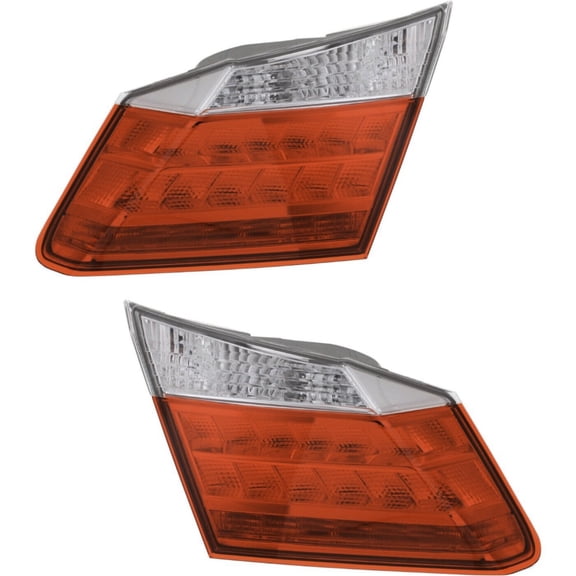DAMAIJOY 2pcs Tail Light Left Right Inner Side Clear & Red Lens W/ Bulb Tail Lamp for Honda for Accord EX-L 13-15 & Hybrid EX-L 14-15 34150T2AA11 16544075