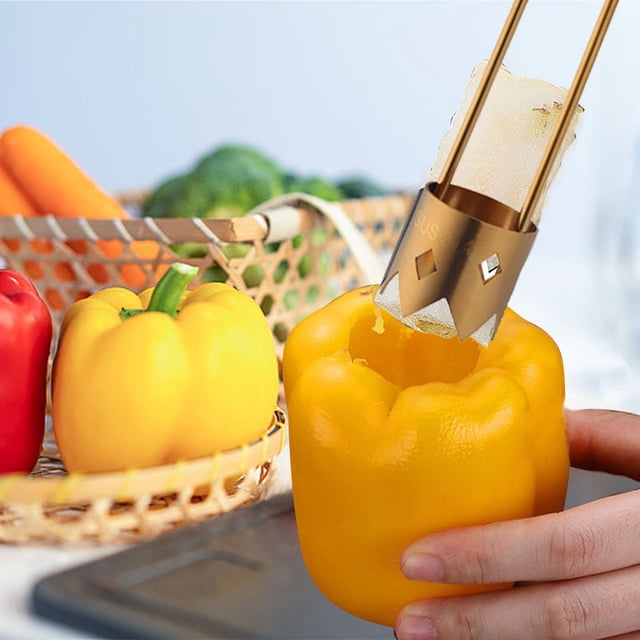 RKSTN Stainless Steel Nuclear Remover Stainless Steel Corer Fruit and Vegetable Corer Digging Hole Corer Household Fruit and Vegetable Seeder Bitter Melon Core Extractor Kitchen Gadgets