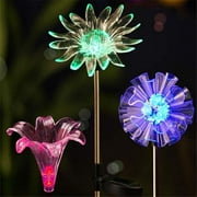 Garden Solar Lights Multi-Color Changing LED Flower Stake Light Decorative Landscape Lawn Yard Outdoor Lights